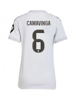 Billige Real Madrid Eduardo Camavinga #6 Hjemmedrakt Dame 2025-26 Kortermet